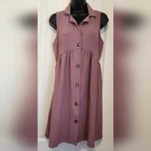 Gilli Sleeveless Button-Front Mauve-Pink Dress Size Medium EUC